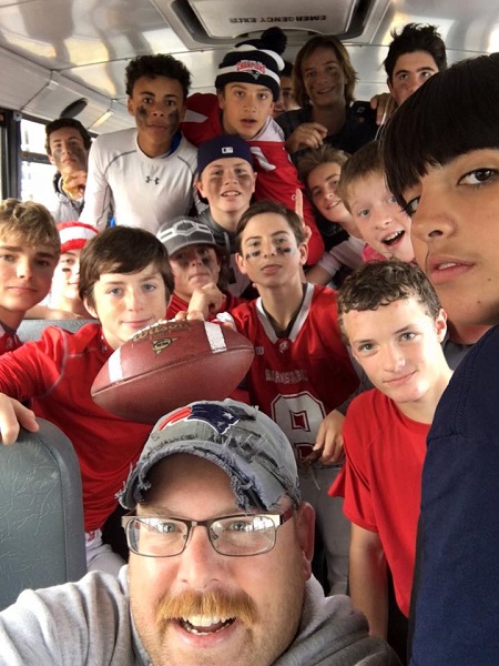 Coach Kris Dumas catches a great selfie of the Freshman team after their defeat of the Dennis-Yarmouth Dolphins last Saturday!